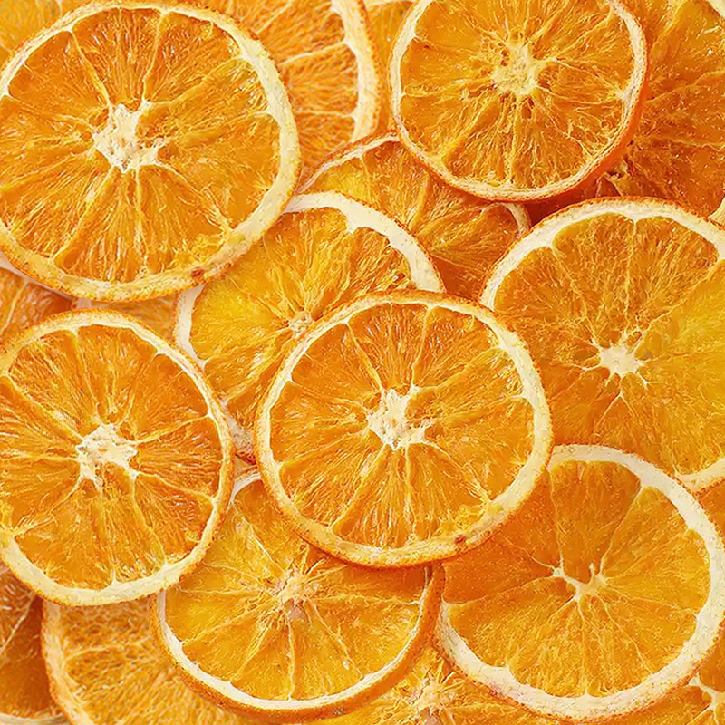 Assorted dried orange slices for cocktails, teas, baking, and decor