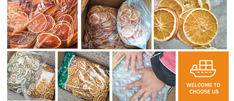 Dried orange packaging with foam layer and container loading protection